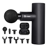 Pistola Massaggio Muscolare, ACTION Mini Massaggiatore Portatile con 8 Testine Massaggianti/4 Velocit&agrave;/3200 RPM/Leggero Massage Gun