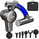 Pistola Massaggio Muscolare, RENPHO Massage Gun Elettrico a Percussione Profonda con Braccio Regolabile e 6 Teste di Massaggio, Massaggiatore...