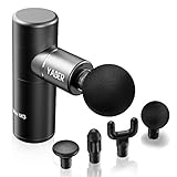 Yaber - Mini pistola per massaggio muscolare, massaggiatore per muscoli profondi con 4 livelli regolabili, 4 testine di massaggio, ultra silenziose...