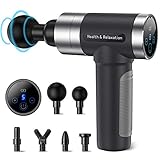 MILcea Pistola Massaggio Muscolare,Massaggiatore Portatile Elettrico per Muscoli con 6 Testine Massaggianti,Massage Gun per Muscoli Regolabile a 5...