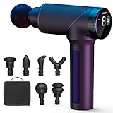 SUERW Pistola Massaggio Muscolare, Massage Gun con 6 Teste di Massaggio e 9 Livelli Regolabili, Utilizzato per Alleviare il Dolore e l'affaticamento...