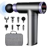 Pistola Massaggio Muscolare, Massaggiatore Portatile Elettrico 22 Velocit&agrave;, Professionale Massaggiatore a Percussione Dei Tessuti Profondi con 8...