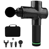 Bozaap - 4 testine di massaggio, pistola per massaggio muscolare a mano, dispositivo di massaggio muscolare in tessuto profondo con massaggiatore di...